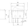 KCD4-2101N Выключатель 2-х клавишный прямоугольный 28.5х21.7мм 2 группы 6pin OFF-ON  15A 250V с подсветкой Синий