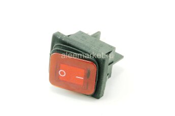 KCD4-201BN-R/4P IP-65 (SC 767B) Выключатель прямоугольный влагостойкий 4pin 2группы контактов ON-OFF с подсветкой 12V Красный