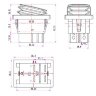 KCD4-201BN-R/4P IP-65 (SC 767B) Выключатель прямоугольный влагостойкий 4pin 2группы контактов ON-OFF с подсветкой 12V Красный