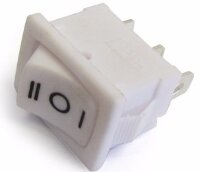 KCD1-103-C6-W/3P (MRS-102) Выключатель клавишный прямоугольный 21х15мм 3pin ON-OFF-ON 6A 250V Белый