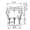 KCD1-103-C6-W/3P (MRS-102) Выключатель клавишный прямоугольный 21х15мм 3pin ON-OFF-ON 6A 250V Белый