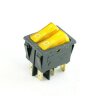 KCD4-2101N Выключатель 2-х клавишный прямоугольный 28.5х21.7мм 2 группы 6pin OFF-ON  15A 250V с подсветкой Желтый