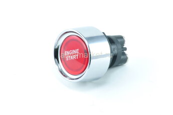 A2-23B Кнопка START ENGINE без фиксации 12V 50А (светодиод, контакты под винт) подсветка 12V Красная SCI Тайвань