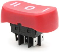 SW03-18 (JD03-B1) Выключатель клавишный прямоугольный  28.5х21.7мм 2 группы 6pin ON-OFF-ON 15A 250V  