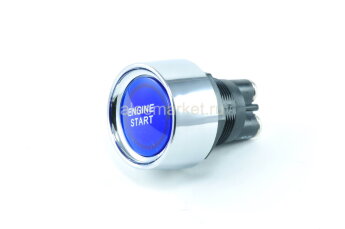 A2-23B Кнопка START ENGINE без фиксации 12V 50А (светодиод, контакты под винт) подсветка 12V Синяя SCI Тайвань