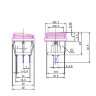 KCD8-11-FB1A IP-65 Выключатель влагостойкий клавишный круглый Ø20mm 3pin OFF-ON 6A 250V Черный