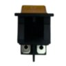KCD4-201N-B-G/4P 30A Выключатель клавишный прямоугольный 2 группы 4pin OFF-ON 30A 250V с подсветкой Желтый 