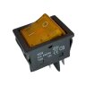 KCD4-201N-B-G/4P 30A Выключатель клавишный прямоугольный 2 группы 4pin OFF-ON 30A 250V с подсветкой Желтый 