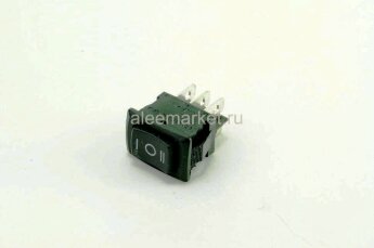 MRS-203-2 Выключатель клавишный прямоугольный 21х15мм 2группы контактов 6pin ON-OFF-ON 6A 250V Черный под клемму 4.8мм