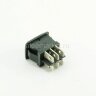 MRS-203-2 Выключатель клавишный прямоугольный 21х15мм 2группы контактов 6pin ON-OFF-ON 6A 250V Черный под клемму 4.8мм