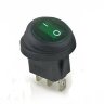 KCD8-11-FB1A IP-65 Выключатель влагостойкий клавишный круглый Ø20mm 3pin OFF-ON 6A 250V с подсветкой Зеленый