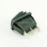 KCD1-11N FA4A IP-65 Выключатель влагостойкий клавишный прямоугольный 33х10мм 3pin OFF-ON 16A 250V под клемму 6.3мм c подсветкой Зеленый