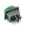 KCD4-201BN-G/4P IP-65 (SC 767B) Выключатель прямоугольный влагостойкий 4pin 2группы контактов ON-OFF 16A 220V с подсветкой Зеленый