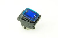 KCD4-201BN-G/4P IP-65 (SC 767B) Выключатель прямоугольный влагостойкий 4pin 2группы контактов ON-OFF 16A 220V с подсветкой Синий