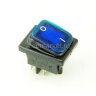 KCD4-201BN-G/4P IP-65 (SC 767B) Выключатель прямоугольный влагостойкий 4pin 2группы контактов ON-OFF 16A 220V с подсветкой Синий