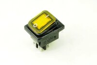 KCD4-201BN-G/4P IP-65 (SC 767B) Выключатель прямоугольный влагостойкий 4pin 2группы контактов ON-OFF 16A 220V с подсветкой Желтый