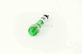 XD10-5 Индикатор 12V в пластиковом корпусе Ø10мм Зеленый крепится гайкой