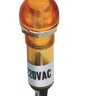 XD10-5 Индикатор 12V в пластиковом корпусе Ø10мм Желтый крепится гайкой