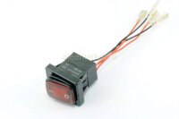 IRS-201-1C 30А IP-65 (SC 767B) Выключатель прямоугольный влагостойкий 4pin 2группы контактов ON-OFF 16A 220V с подсветкой Красный c проводом