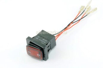 IRS-201-1C 30А IP-65 (SC 767B) Выключатель прямоугольный влагостойкий 4pin 2группы контактов ON-OFF 16A 220V с подсветкой Красный c проводом