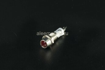 DX10-1M Индикатор светодиодный 12V в металлическом корпусе Ø10мм Красный крепится гайкой