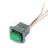 IRS-201-1C 30А IP-65 (SC 767B) Выключатель прямоугольный влагостойкий 4pin 2группы контактов ON-OFF 16A 220V с подсветкой Зеленый c проводом