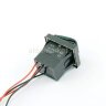 IRS-201-1C 30А IP-65 (SC 767B) Выключатель прямоугольный влагостойкий 4pin 2группы контактов ON-OFF 16A 220V с подсветкой Зеленый c проводом