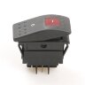 RK1-06-220V Выключатель клавишный прямоугольный 4pin 2группы контактов ON-OFF 16A 220V с подсветкой Красный