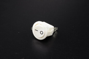 KCD5-101-2-W/2P (SMRS-101-2) Выключатель клавишный малый круглый Ø14.4mm 2pin OFF-ON 3А 220V Белый