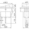 KCD5-101-2-W/2P (SMRS-101-2) Выключатель клавишный малый круглый Ø14.4mm 2pin OFF-ON 3А 220V Белый
