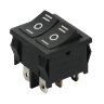 MRS-2103(A) Выключатель 2-x клавишный прямоугольный 22х19мм 2группы контактов 6pin ON-OFF-ON 6A 250V под клемму 4.8мм