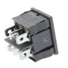 MRS-2103(A) Выключатель 2-x клавишный прямоугольный 22х19мм 2группы контактов 6pin ON-OFF-ON 6A 250V под клемму 4.8мм