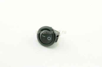 KCD5-101-2-В/2P (SMRS-101-2) Выключатель клавишный малый круглый Ø14.4mm 2pin OFF-ON 3А 220V Черный