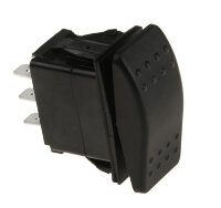 RK1-04 Выключатель клавишный прямоугольный 6pin 2группы контактов ON-OFF-ON 16A 220V Черный