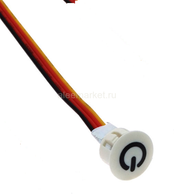 YD-AJ-2 Кнопка сенсорная Ø13mm с проводом 15см Вкл/Выкл +диммер подстроечный с памятью яркости Белая