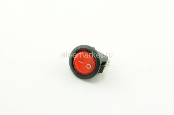 KCD5-101-2-R/2P (SMRS-101-2) Выключатель клавишный малый круглый Ø14.4mm 2pin OFF-ON 3А 220V Красный
