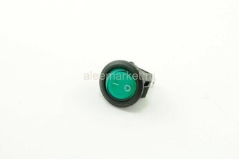 KCD5-101-2-R/2P (SMRS-101-2) Выключатель клавишный малый круглый Ø14.4mm 2pin OFF-ON 3А 220V Зеленый