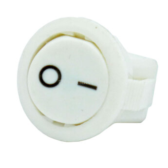 KCD5-102-2-W/2P (SMRS-102-2) Выключатель клавишный малый круглый Ø14.4mm 3pin ON-ON 3А 220V Белый
