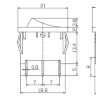 MIRS-2101 Выключатель 2-x клавишный прямоугольный 22х19мм 2группы контактов 6pin OFF-ON 6A 250V с подсветкой Зеленый под клемму 4.8мм