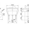 KCD5-101N-2-BL/3P (SMRS-101N-2)  Выключатель клавишный малый круглый Ø14.4mm 3pin OFF-ON 3А 220V с подсветкой Синий