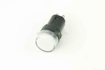 AD16-16E Индикатор светодиодный в пластиковом корпусе Ø16мм 12-24V крепится гайкой контакты под пайку Белый
