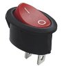KCD1-9-101 (MRS-101-10) Выключатель клавишный овальный 22.5x13mm 2pin OFF-ON 6A 250V Красный