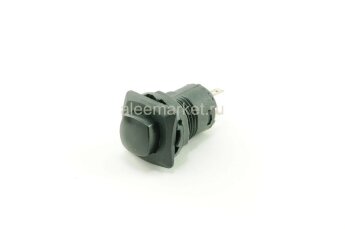 DS-226 Кнопка с пластиковым корпусом квадратная с круглой посадкой Ø12.5мм с фиксацией 2pin OFF-ON  крепится гайкой снизу 1A 250V Черная