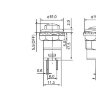 DS-226 Кнопка с пластиковым корпусом квадратная с круглой посадкой Ø12.5мм с фиксацией 2pin OFF-ON  крепится гайкой снизу 1A 250V Черная