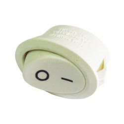 KCD1-9-101 (MRS-101-10) Выключатель клавишный овальный 22.5x13mm 2pin OFF-ON 6A 250V Белый