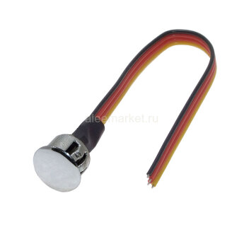 YD-CMKGY-3 Кнопка сенсорная Ø13mm с проводом 15см ON-OFF Серебро