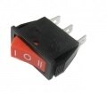 KCD3-103/3P (791) Выключатель клавишный прямоугольный 33х10мм 3pin ON-OFF-ON 16A 250V под клемму 6.3мм Красный
