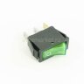 KCD3-102N (791) Выключатель клавишный прямоугольный 33х10мм 3pin OFF-ON 16A 250V под клемму 6.3мм c подсветкой Зеленый