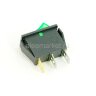KCD3-102N (791) Выключатель клавишный прямоугольный 33х10мм 3pin OFF-ON 16A 250V под клемму 6.3мм c подсветкой Зеленый
