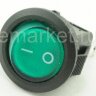 MRS-101-8 Выключатель клавишный круглый Ø20mm 2pin OFF-ON 6A 250V плоский корпус Зеленый